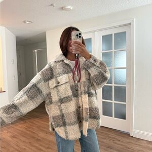 Blu Pepper Cream and Gray Teddy Jacket